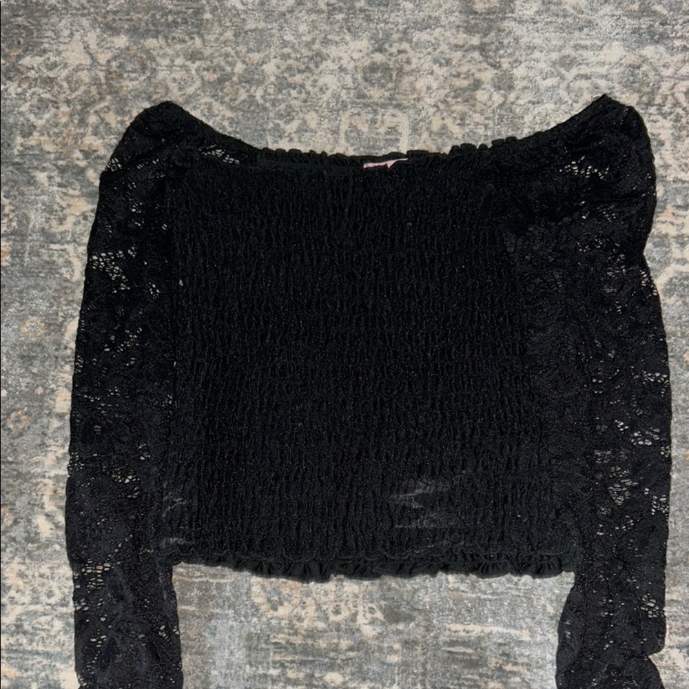 Black Lace Off-Shoulder Top